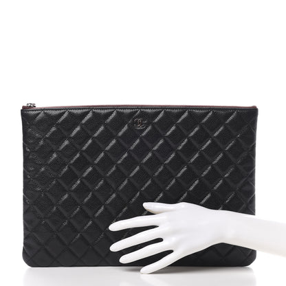 Chanel Caviar Quilted Large Cosmetic Case Black 2 of 8