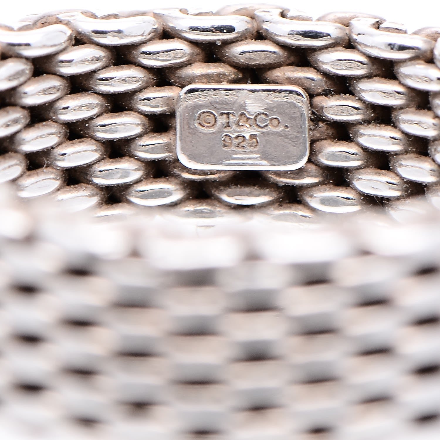 Tiffany Sterling Silver Mesh Somerset Ring 58 8.25 4 of 4