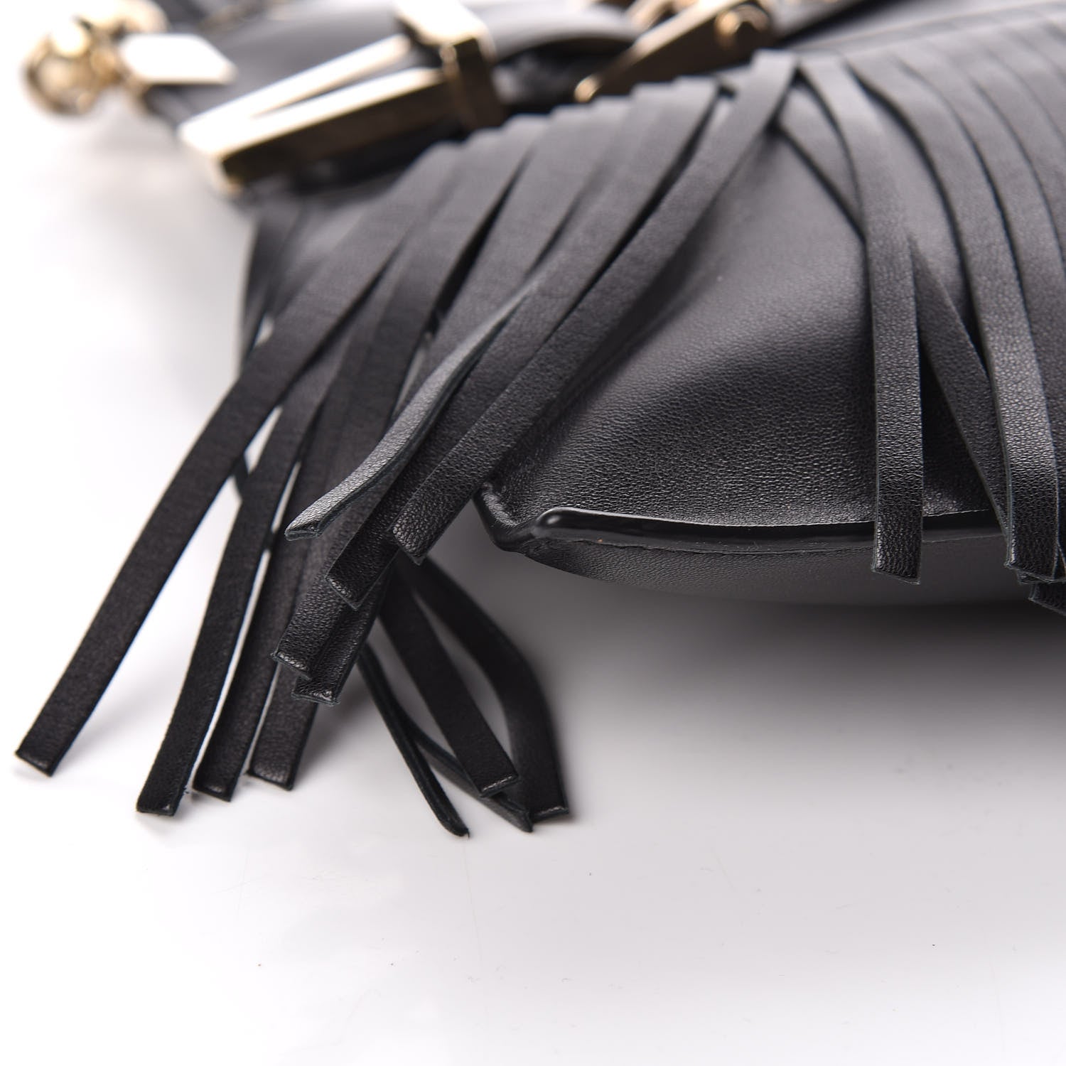 Versace Calfskin Palazzo Fringe Crossbody Bag Black 5 of 9