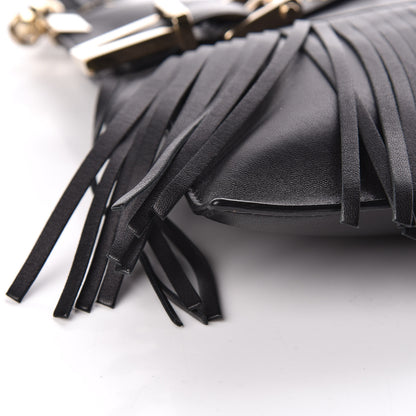 Versace Calfskin Palazzo Fringe Crossbody Bag Black 5 of 9