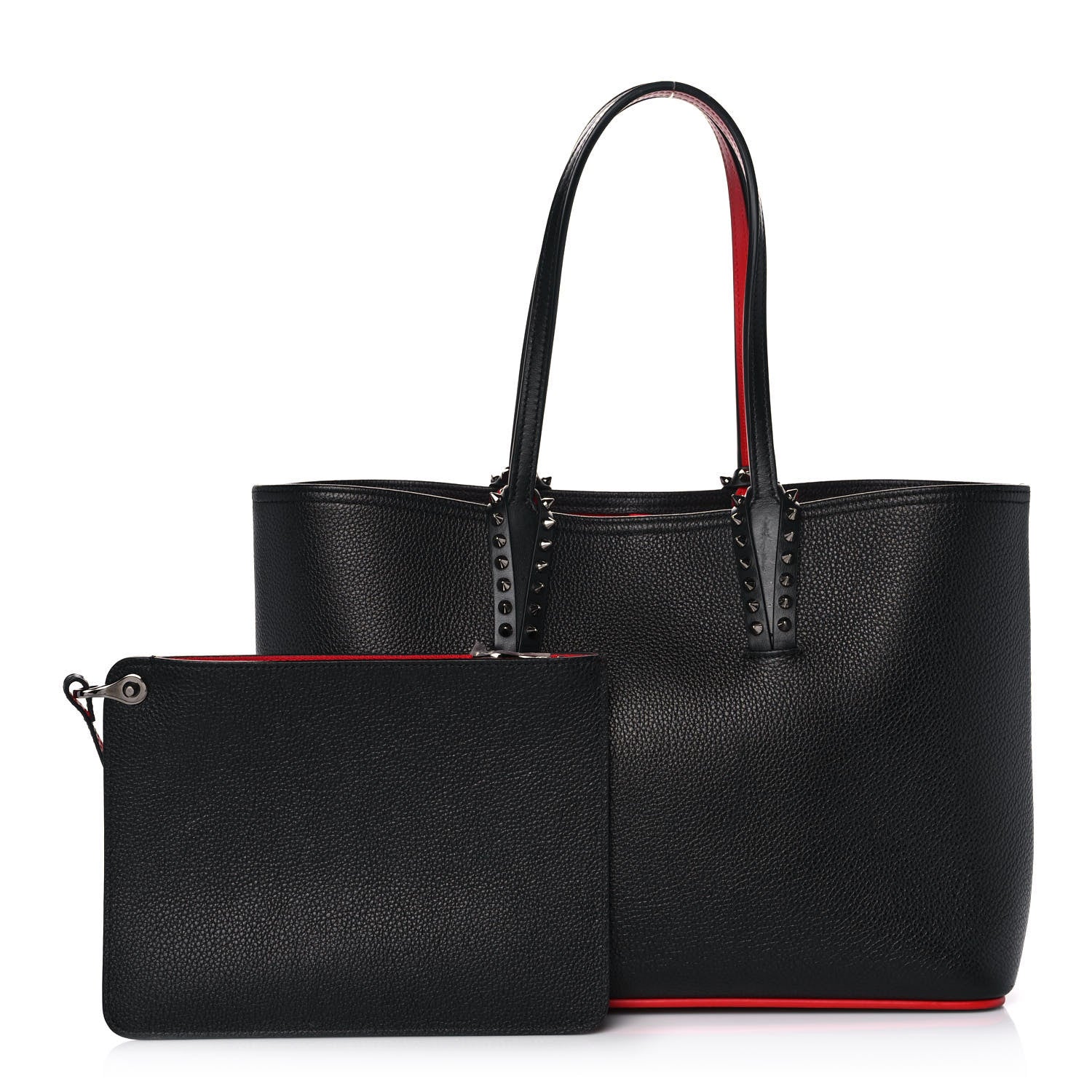 Christian Louboutin Calfskin Spikes Small East West Cabata Tote Black 1 of 12