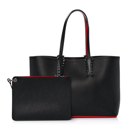 Christian Louboutin Calfskin Spikes Small East West Cabata Tote Black 1 of 12