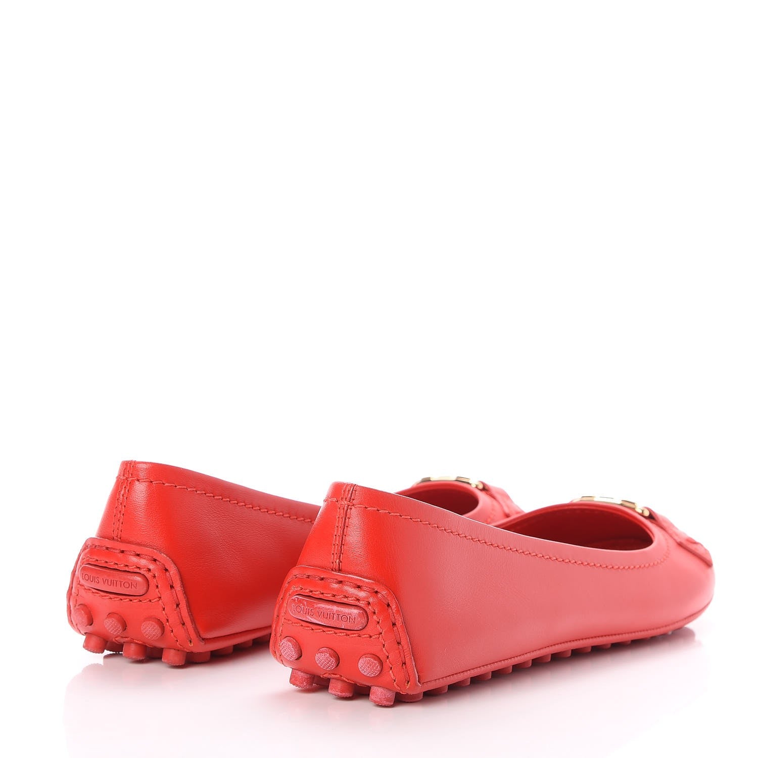 Louis Vuitton Calfskin Oxford Ballerina Flats 37.5 Rouge 4 of 9