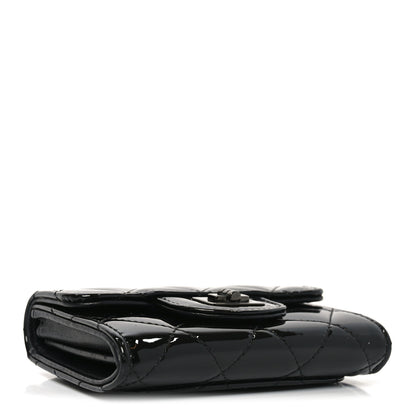 Chanel Patent Quilted Reissue Flap Card Holder Wallet So Black 4 of 8
