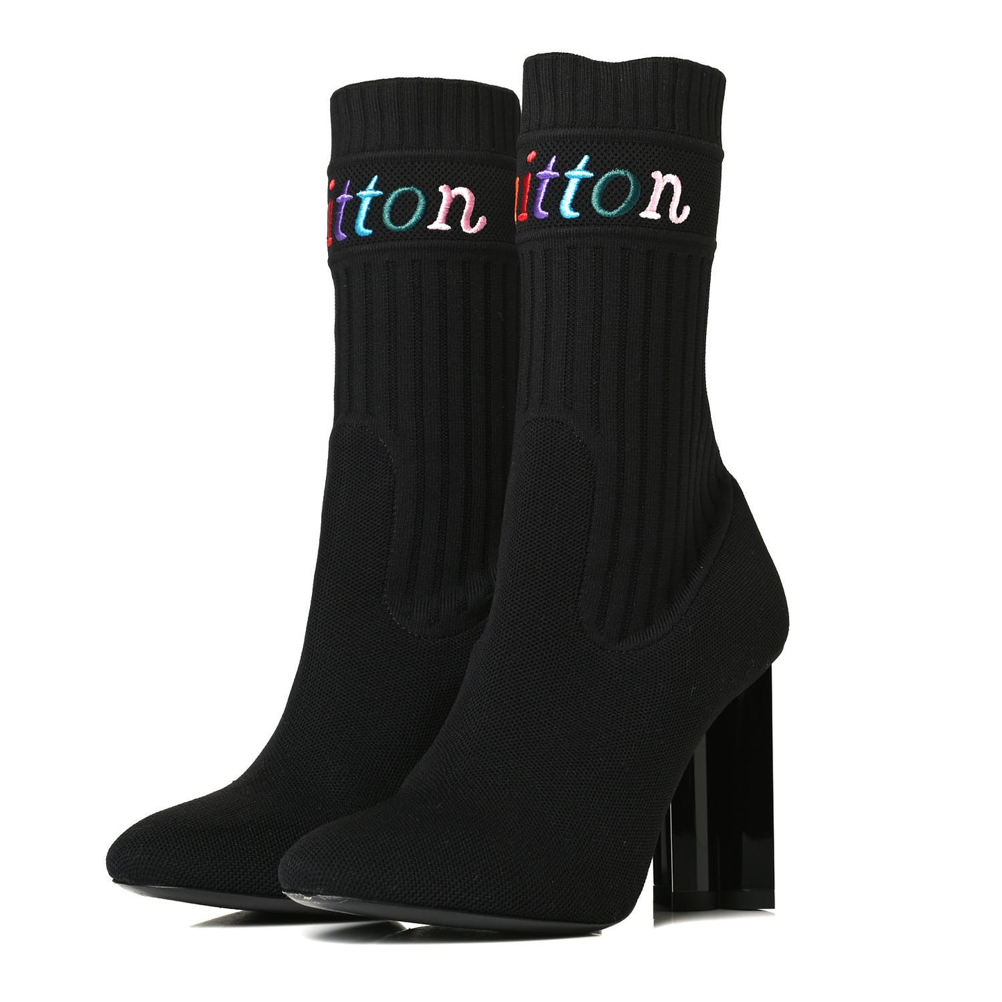 Stretch Fabric New Wave Silhouette Ankle Boots 38 Black