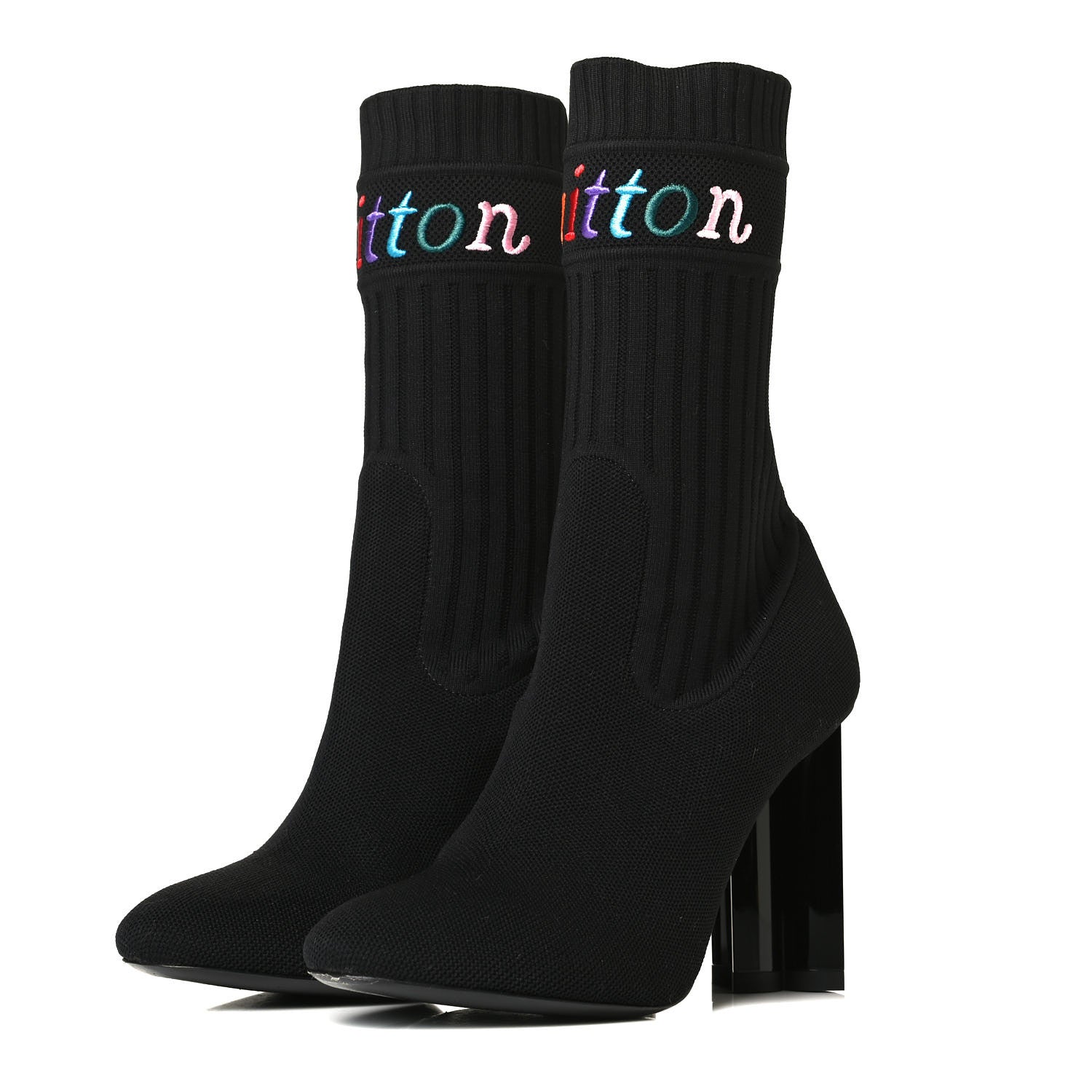 Louis Vuitton Stretch Fabric New Wave Silhouette Ankle Boots 38 Black 4 of 9