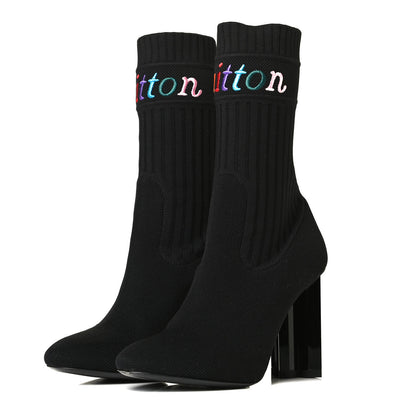 Louis Vuitton Stretch Fabric New Wave Silhouette Ankle Boots 38 Black 4 of 9