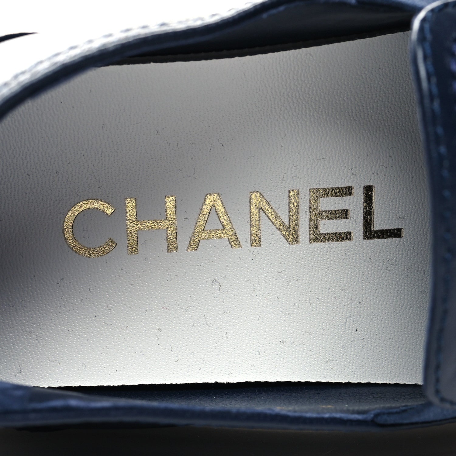 Chanel Lambskin Quilted Womens CC Stroll Sneakers 37 Dark Blue Black 8 of 8
