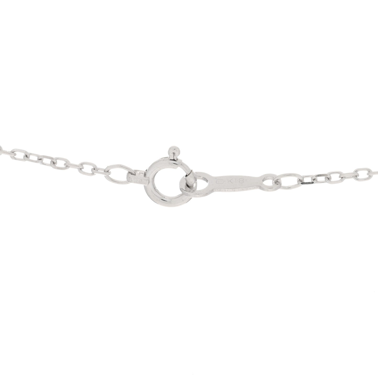 18K White Gold Diamond Akoya Pearl 7-7.5mm Pendant Necklace
