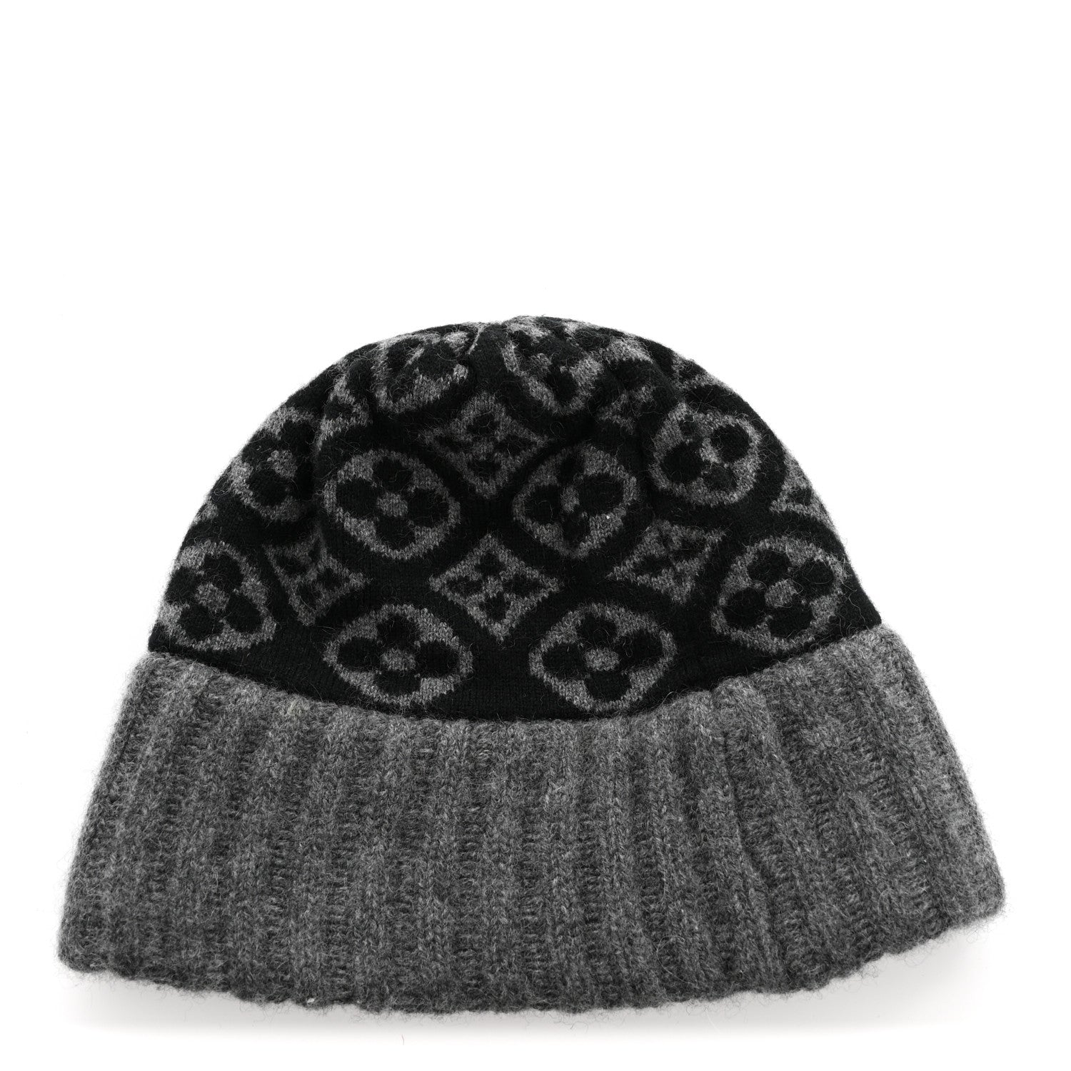 Louis Vuitton Cashmere Monogram Inventeur Beanie Grey Black 3 of 5