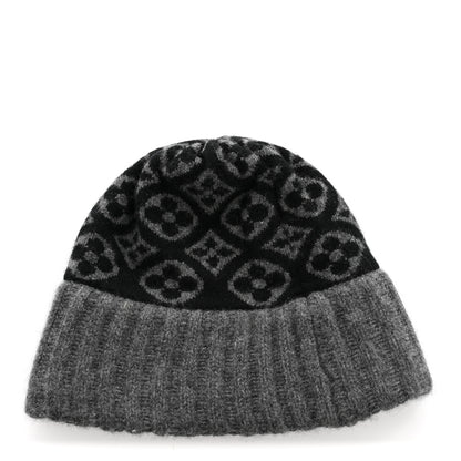 Louis Vuitton Cashmere Monogram Inventeur Beanie Grey Black 3 of 5