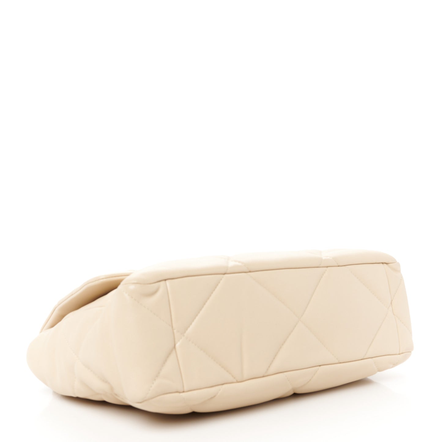 Lambskin Quilted Large Chanel 19 Flap Light Beige
