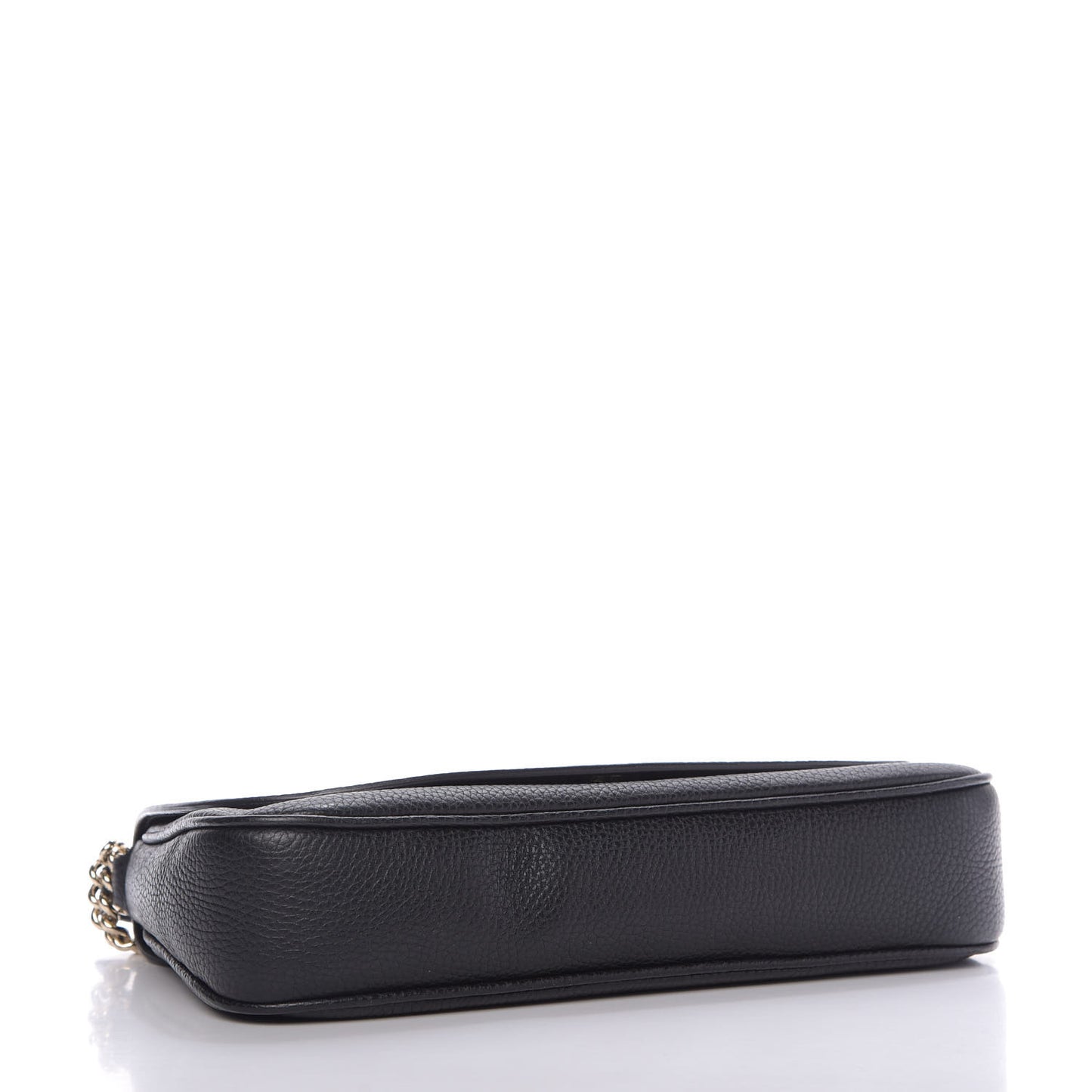 Pebbled Calfskin Medium Soho Flap Crossbody Black