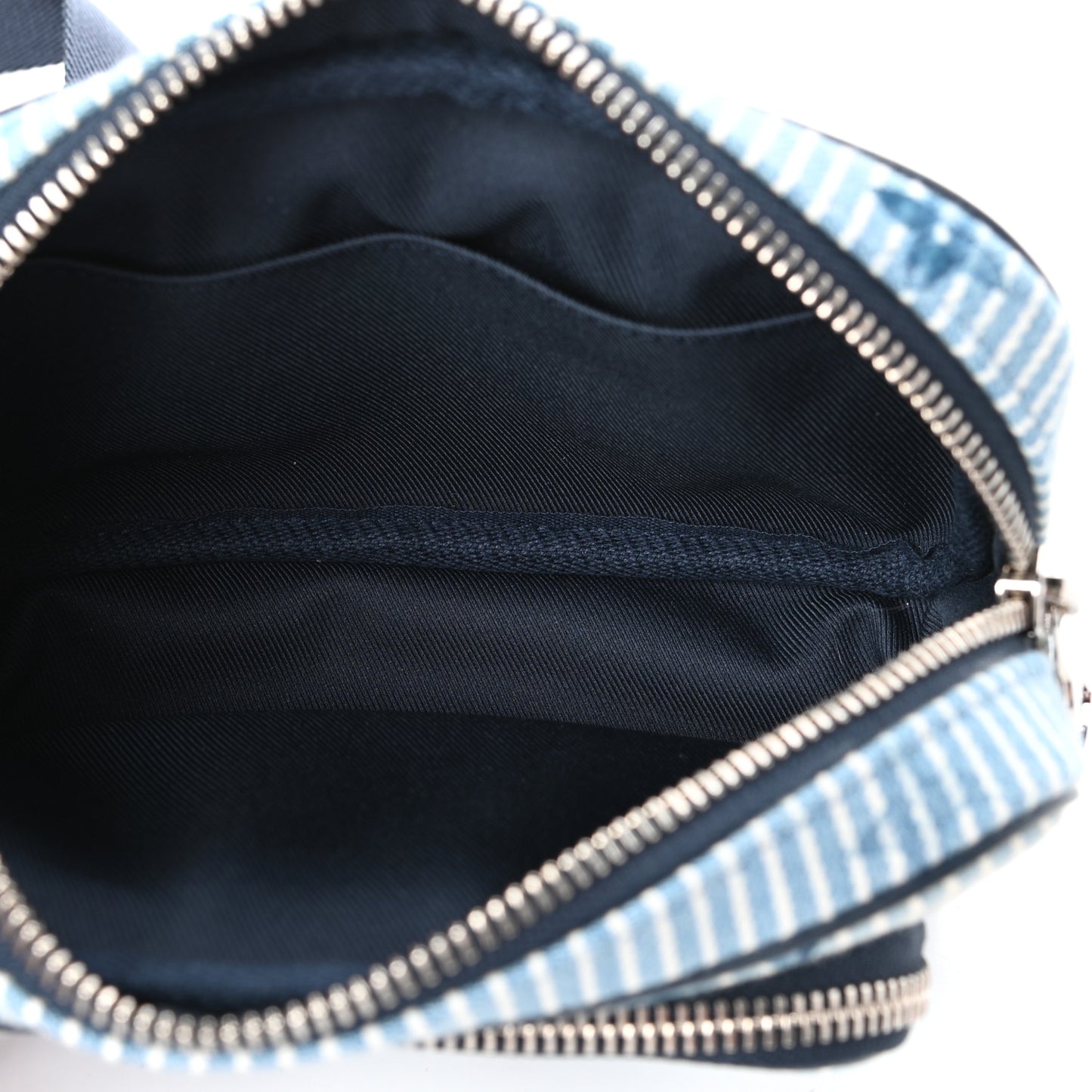 Hickory Stripes Denim Monogram Watercolor Outdoor Pouch Blue