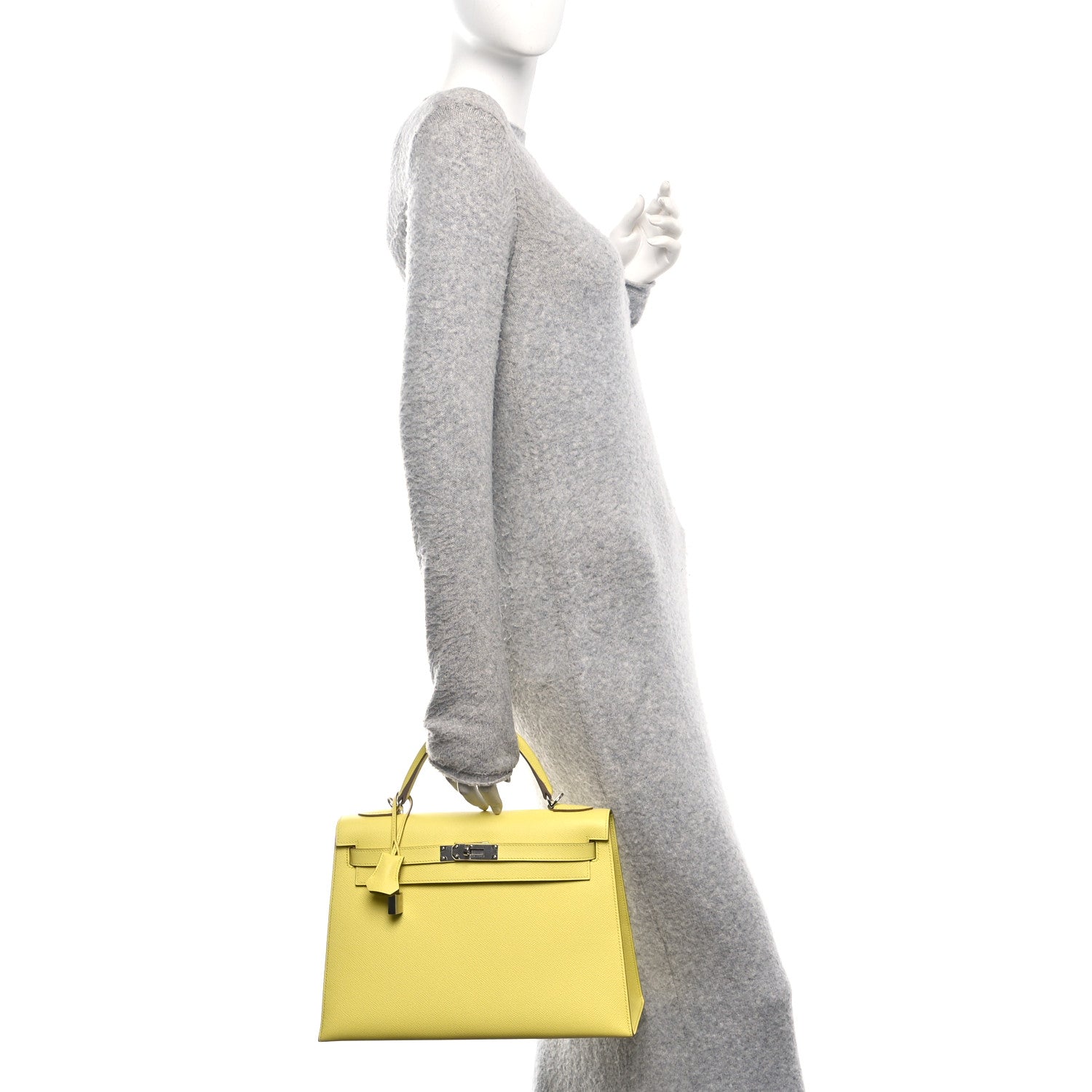 Hermes Epsom Kelly Sellier 32 Lime 2 of 9