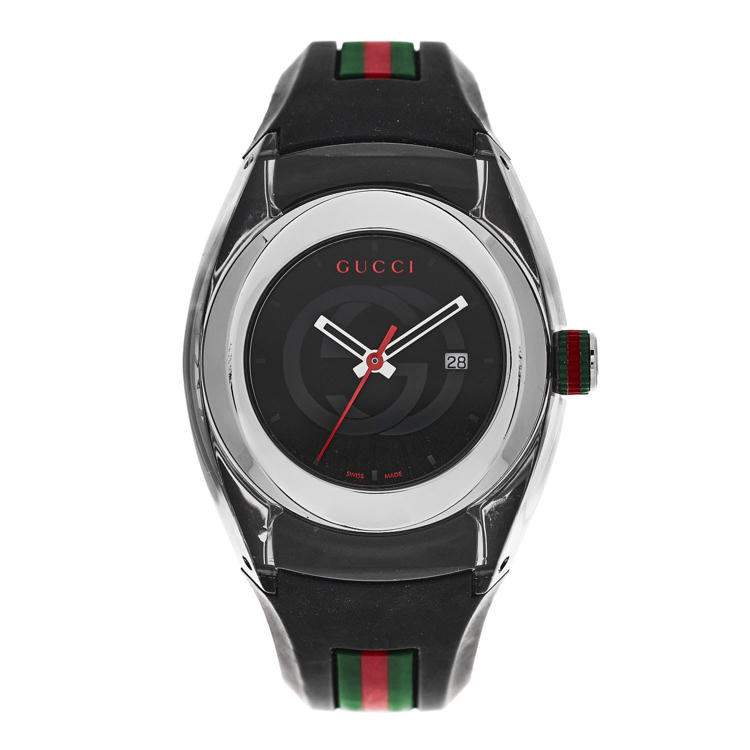 Gucci Stainless Steel Rubber 36mm Sync Web Quartz Watch Black 1 of 4