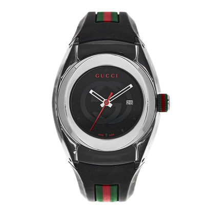 Gucci Stainless Steel Rubber 36mm Sync Web Quartz Watch Black 1 of 4