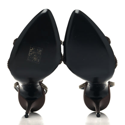 Saint Laurent Satin Crystal Ava 105 Sandals 37 Amaranth 5 of 8