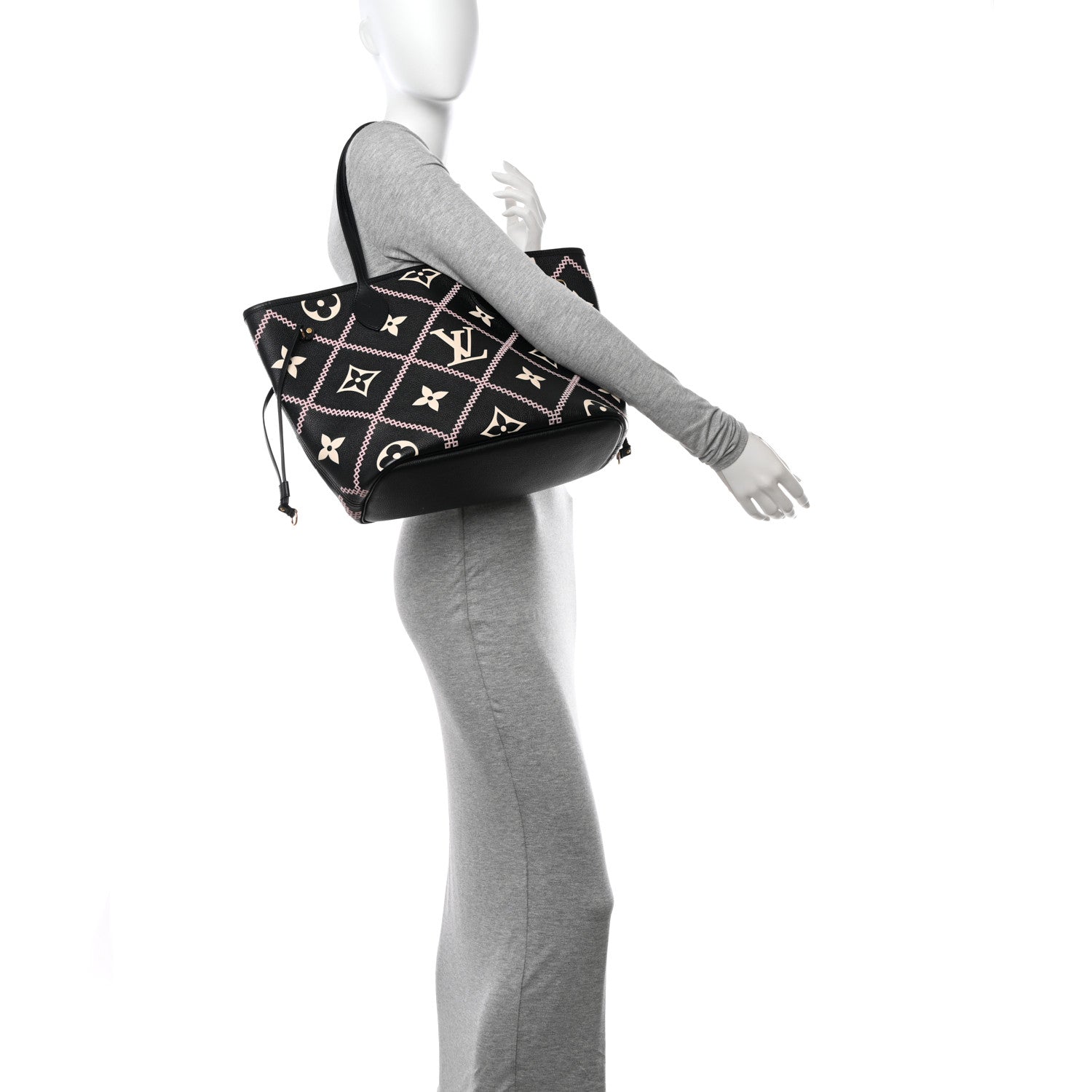 Louis Vuitton Empreinte Monogram Giant Broderies Neverfull MM Black 2 of 9