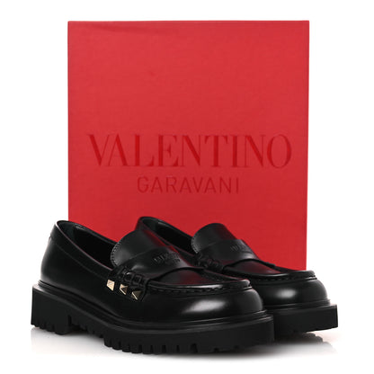 Valentino Garavani Calfskin Rockstud Loafers 35 Black 10 of 10