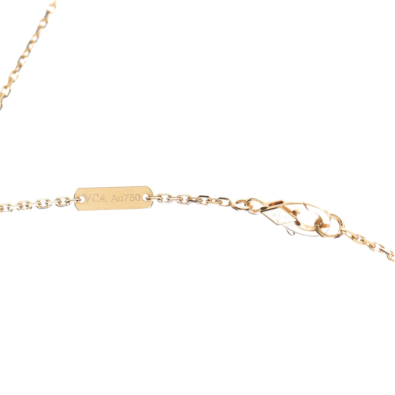 Van Cleef & Arpels 18K Yellow Gold Carnelian Vintage Alhambra Pendant Necklace 5 of 5