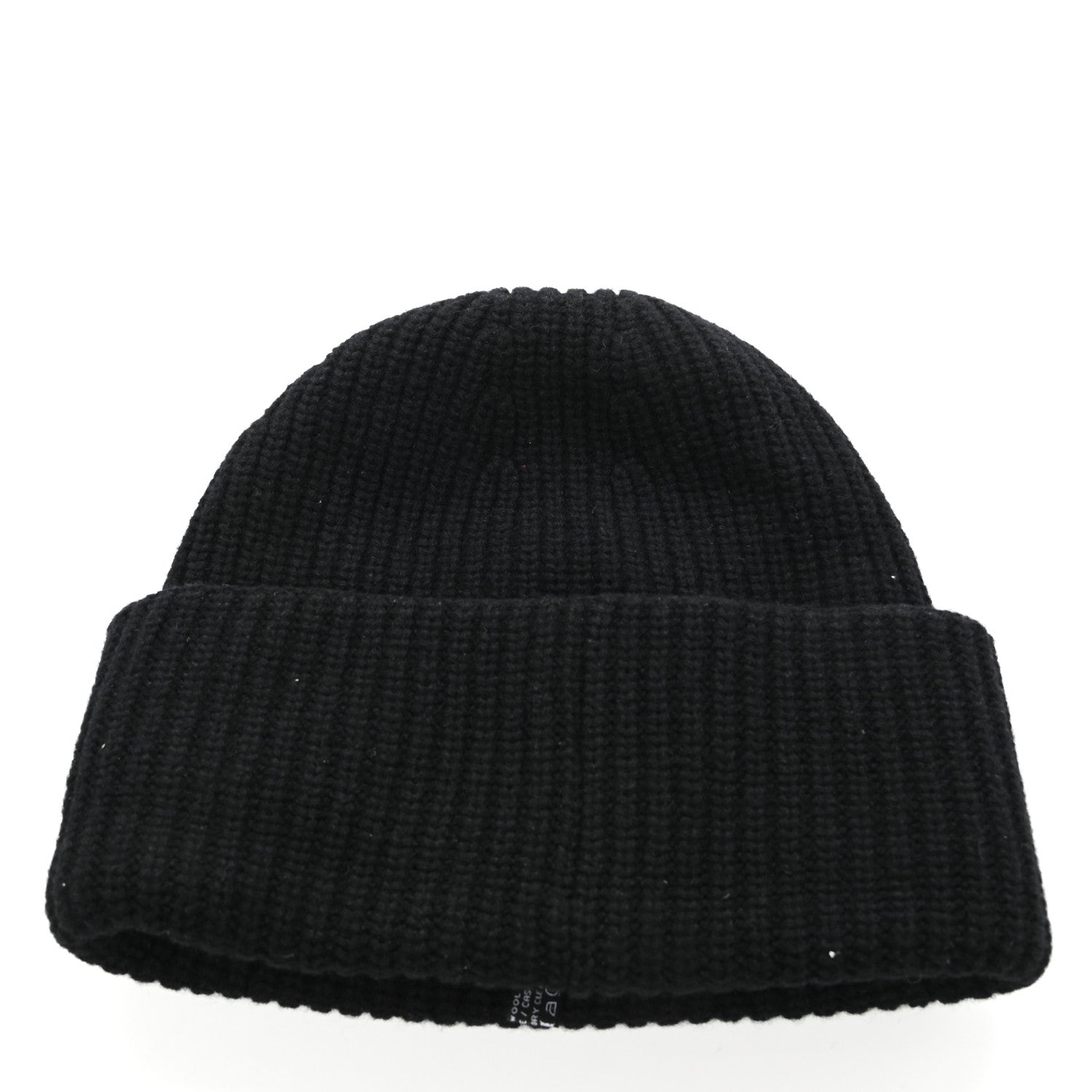 Chanel Wool Cashmere CC Beanie Hat Black White 3 of 5
