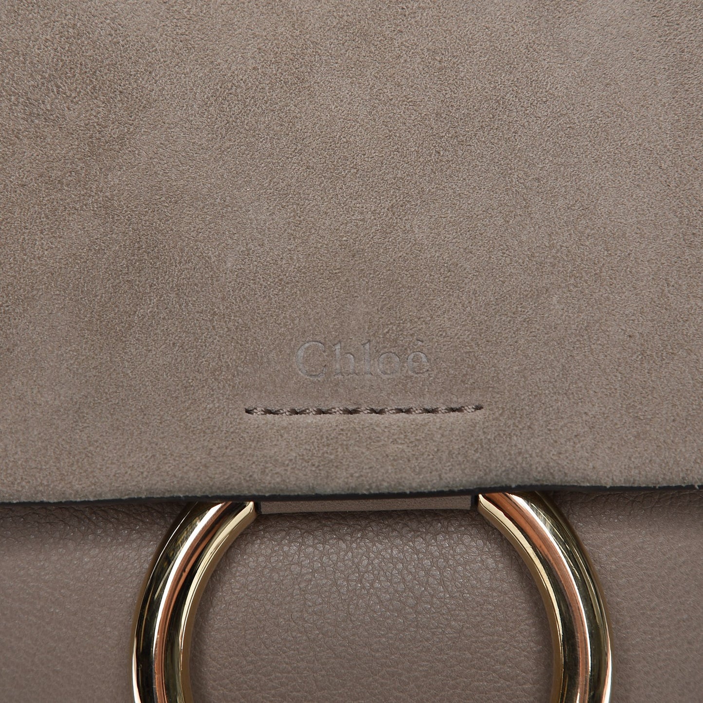 Suede Calfskin Small Faye Backpack Motty Grey