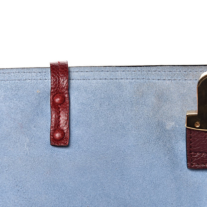 Prada Glace Calfskin Suede Patchwork Etiquette Shoulder Bag Rubino Loto 9 of 16