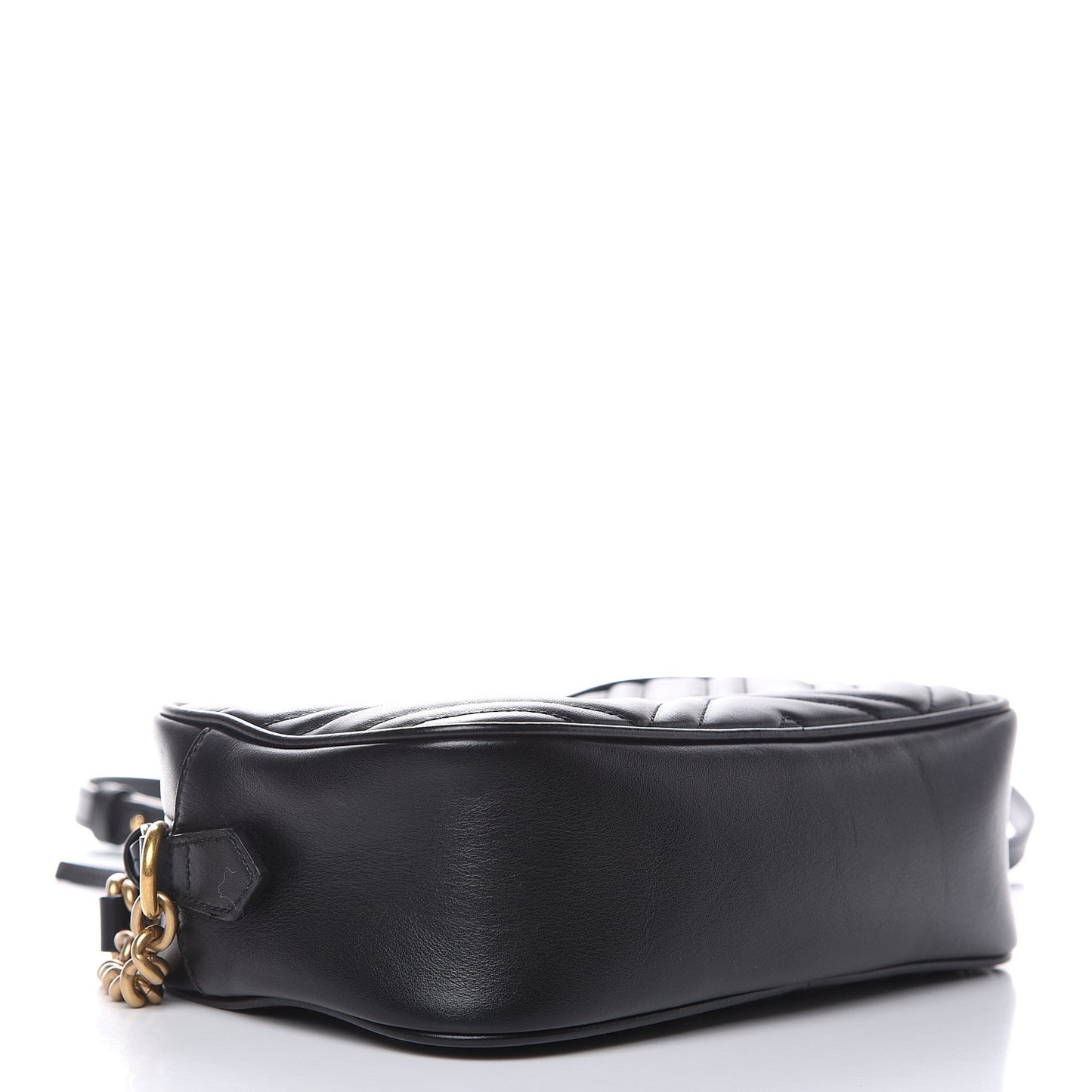 Calfskin Matelasse Small GG Marmont Chain Shoulder Bag Black