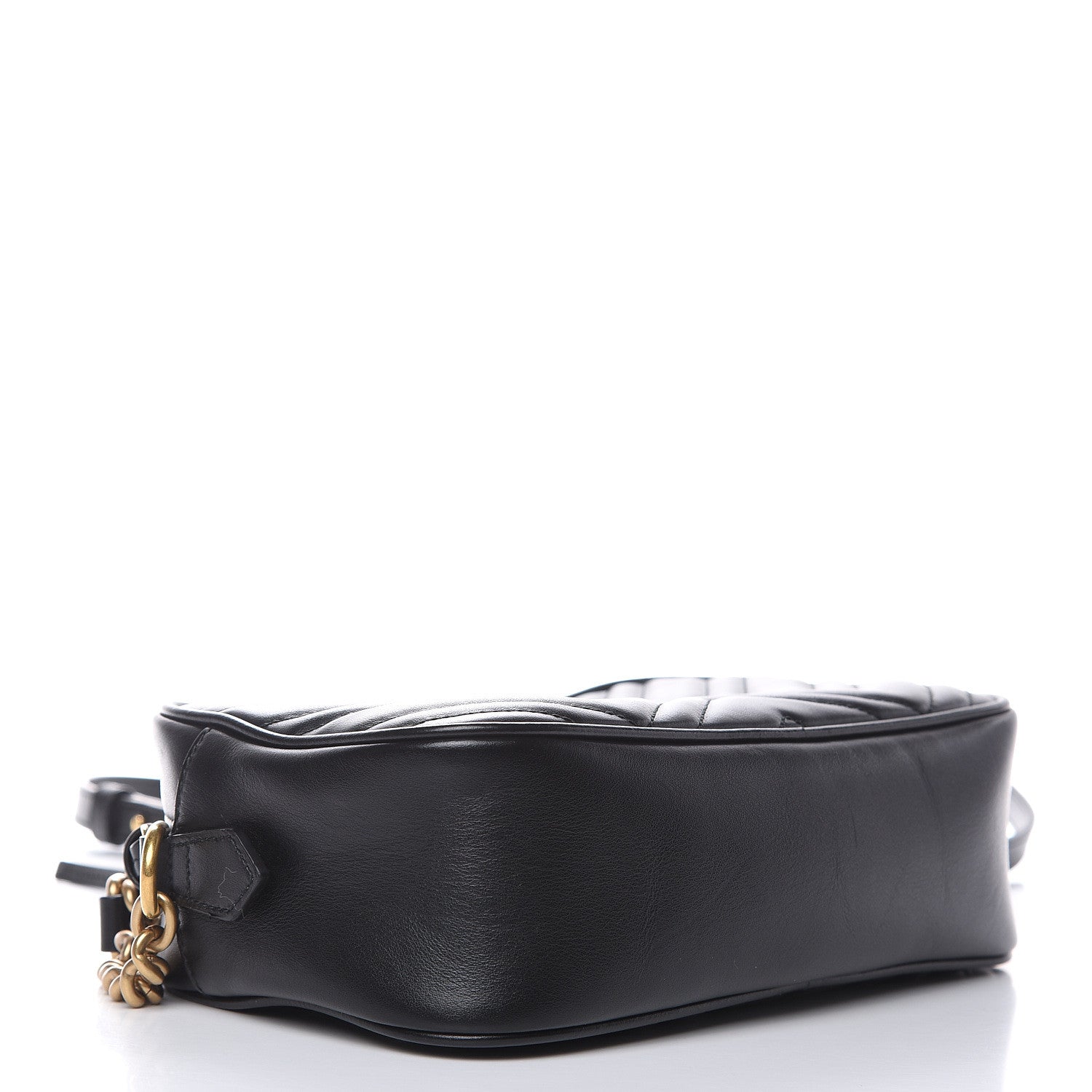 Gucci Calfskin Matelasse Small GG Marmont Chain Shoulder Bag Black 4 of 10