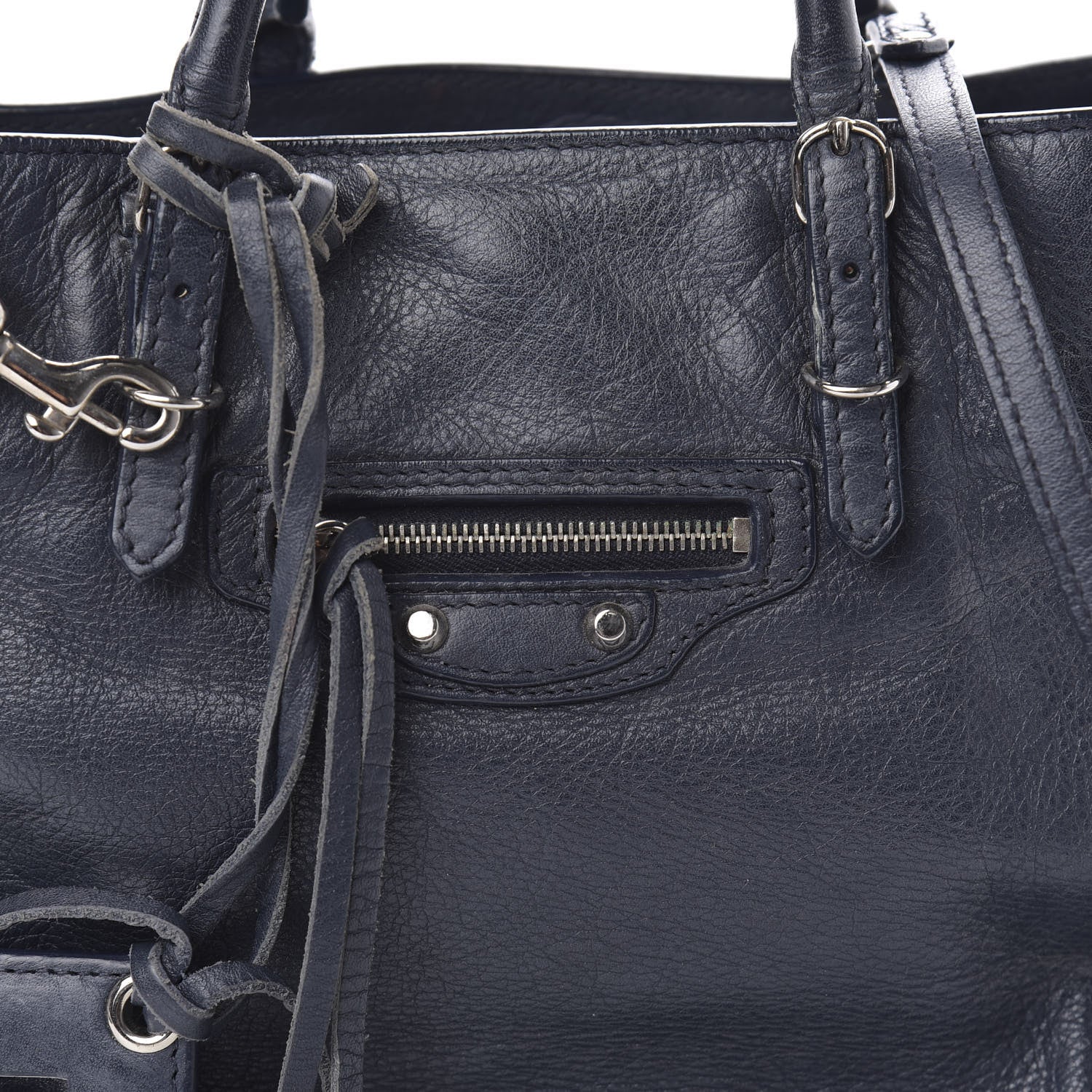 Balenciaga Veau Papier A6 Zip Around Tote Bleu Nuit 11 of 11