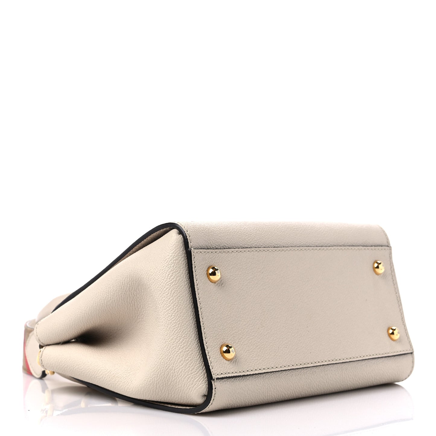 Soft Grain Calfskin Small Buckle Tote Limestone
