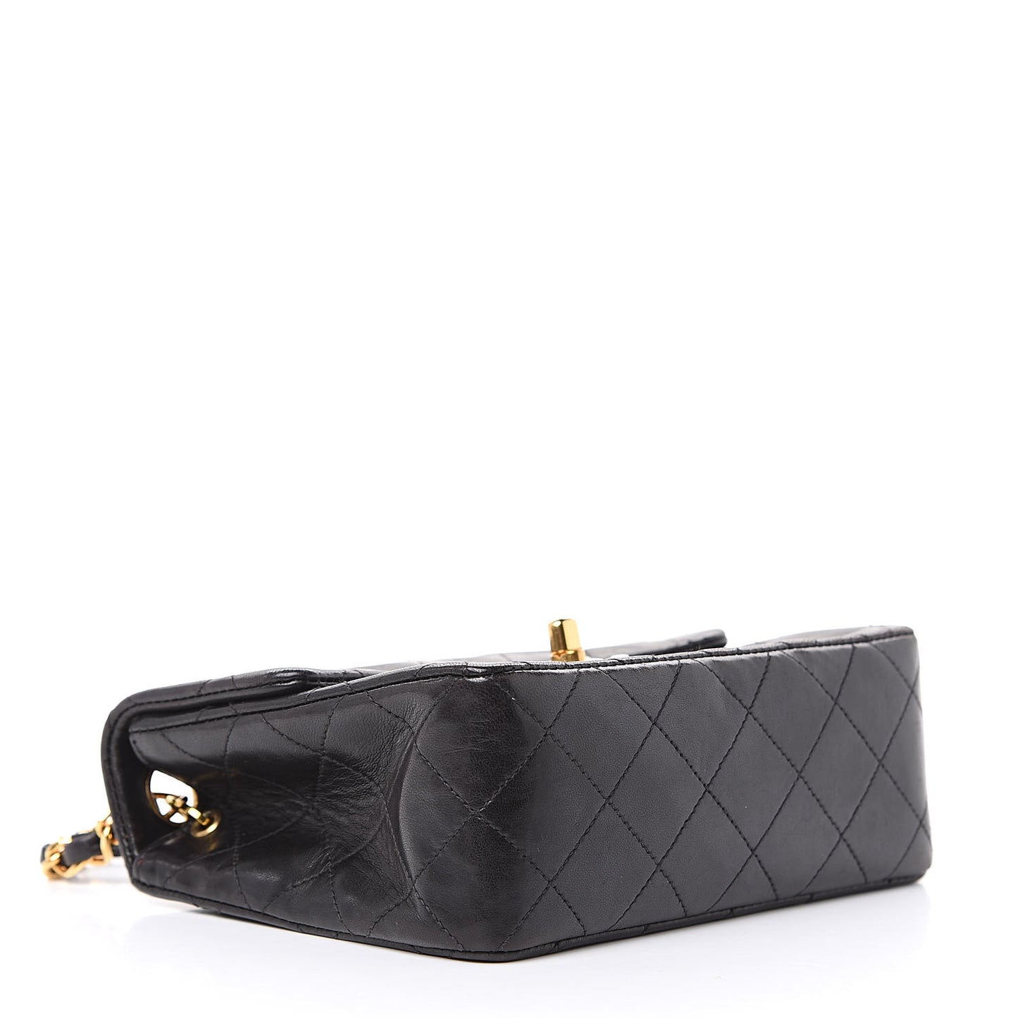 Lambskin Quilted Mini Square Flap Black