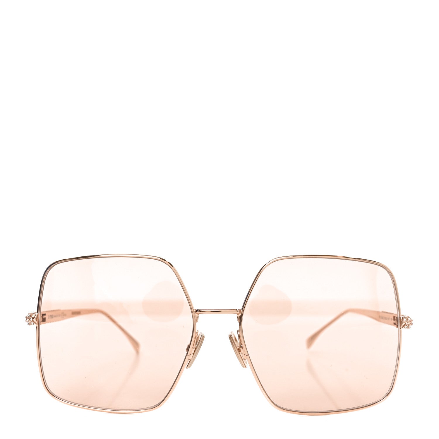 Fendi Metal Crystal Square Sunglasses FF 0439/S Rose Gold 2 of 7