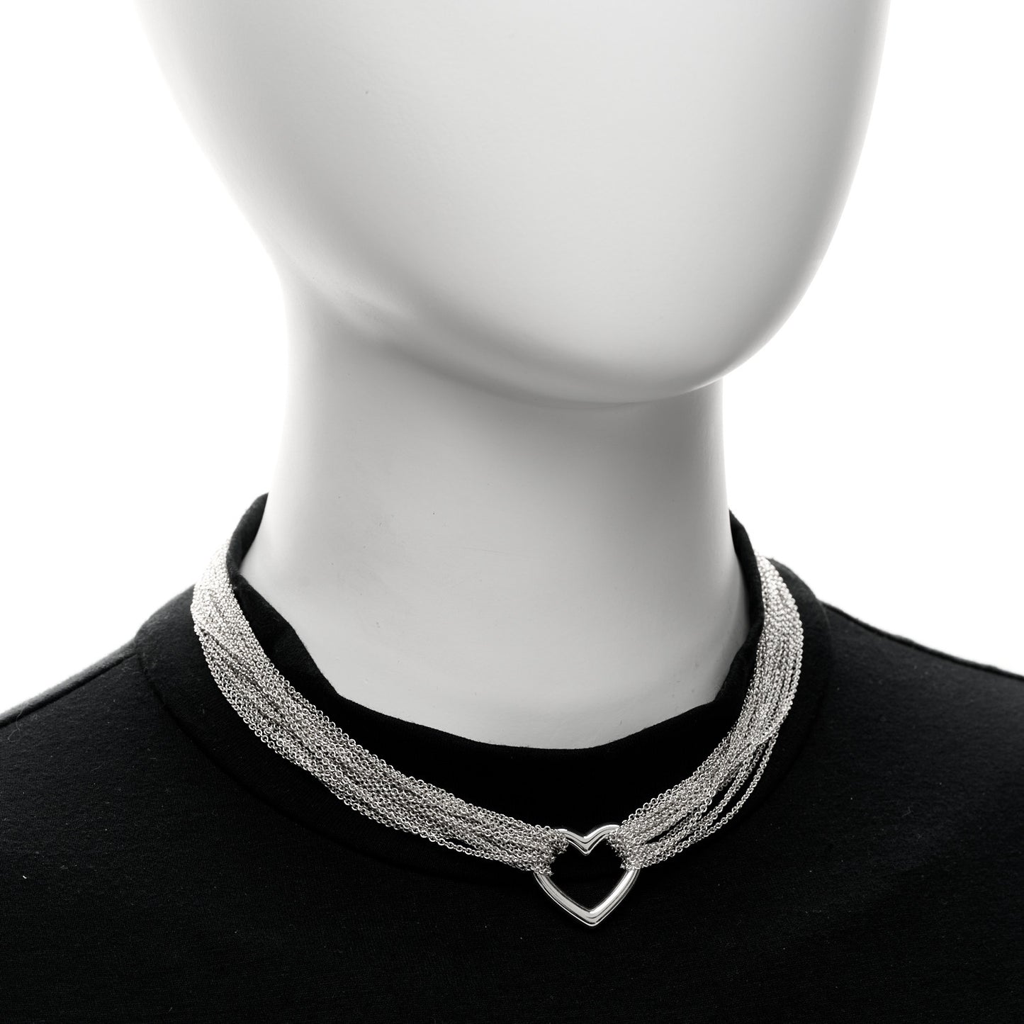 Sterling Silver Heart Mesh Necklace