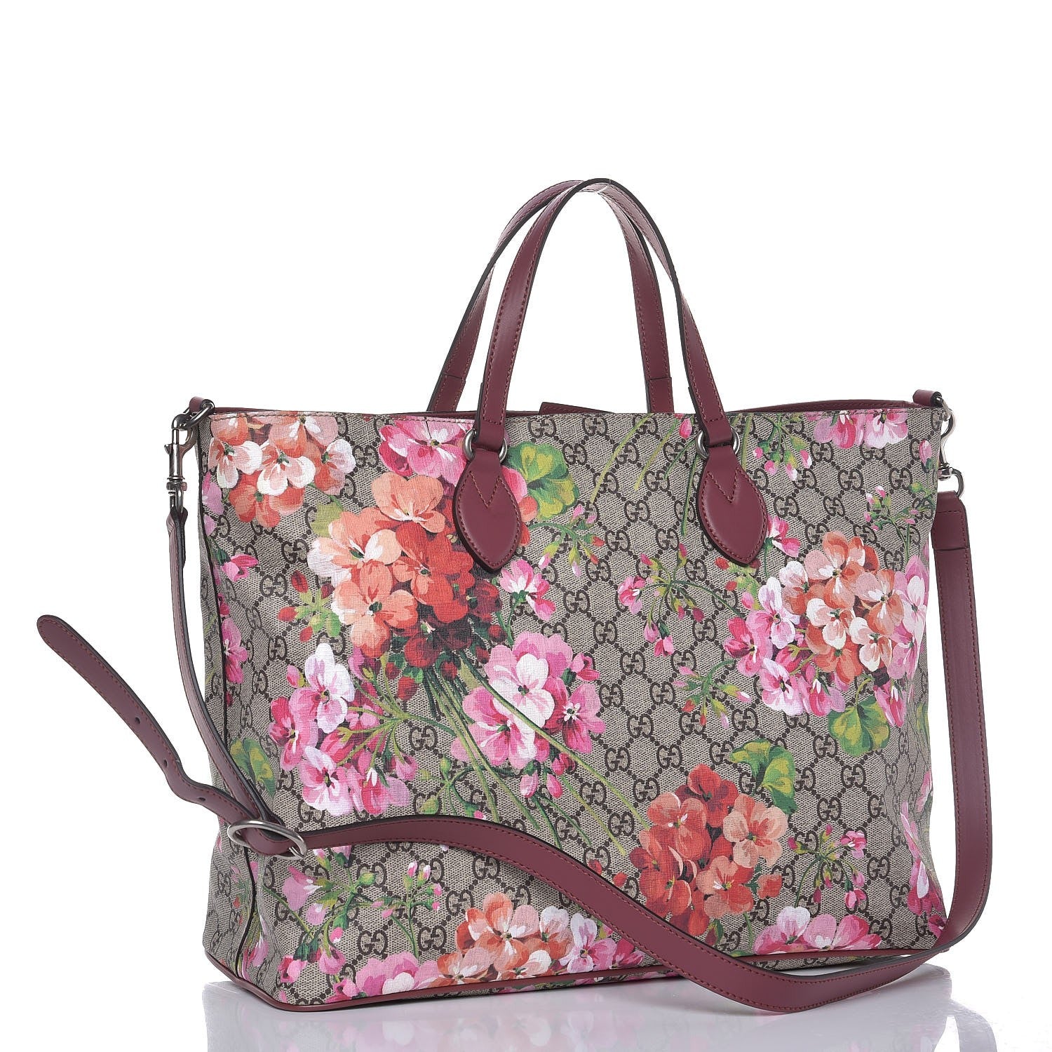 Gucci Soft GG Supreme Monogram Blooms Medium Crossbody Tote Beige Multicolor Dry Rose 3 of 8