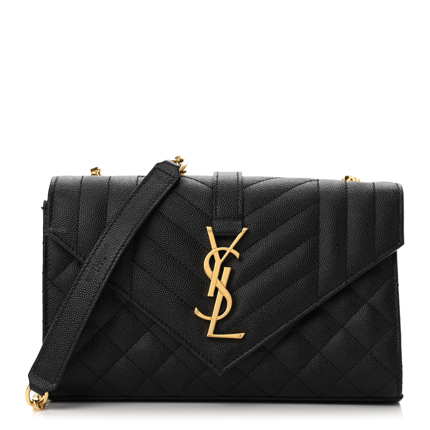 Saint Laurent Grain De Poudre Textured Mixed Matelasse Triquilt Small Monogram Satchel Black 1 of 11