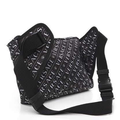 Versace Nylon Logo Belt Bag Black White 2 of 8