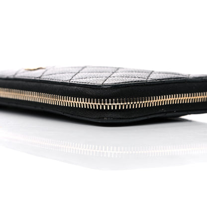 Chanel Caviar Quilted Large Zip Around Organizer Wallet Black 12 of 18