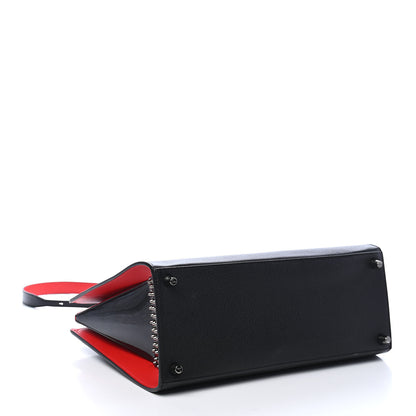 Christian Louboutin Calfskin Patent Studded Large Paloma Black 4 of 11