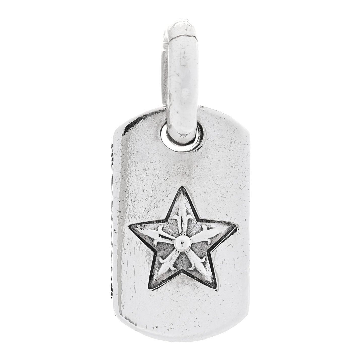 Sterling Silver Diamond Tiny Star Dog Tag Pave Charm