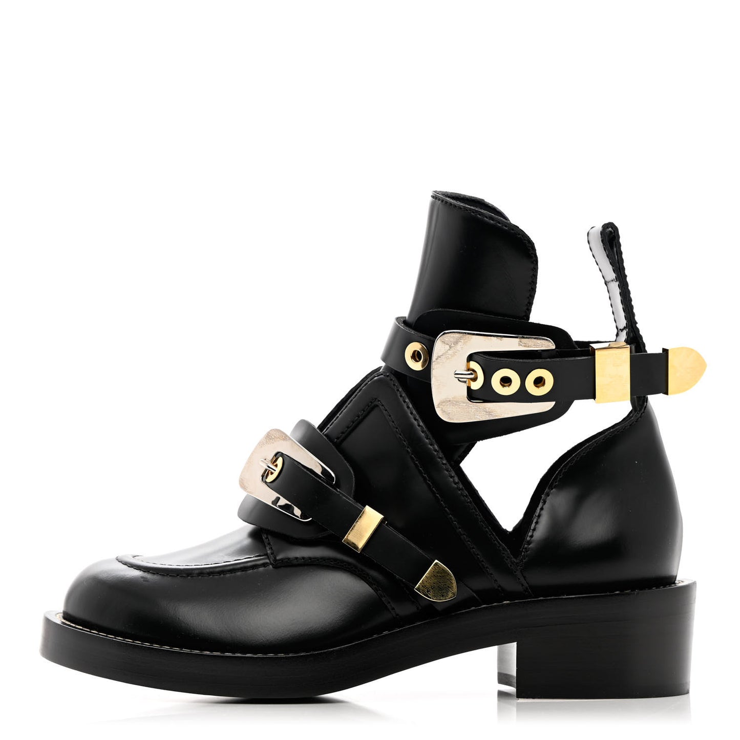 Brushed Calfskin Ceinture Ankle Boots 39.5 Black