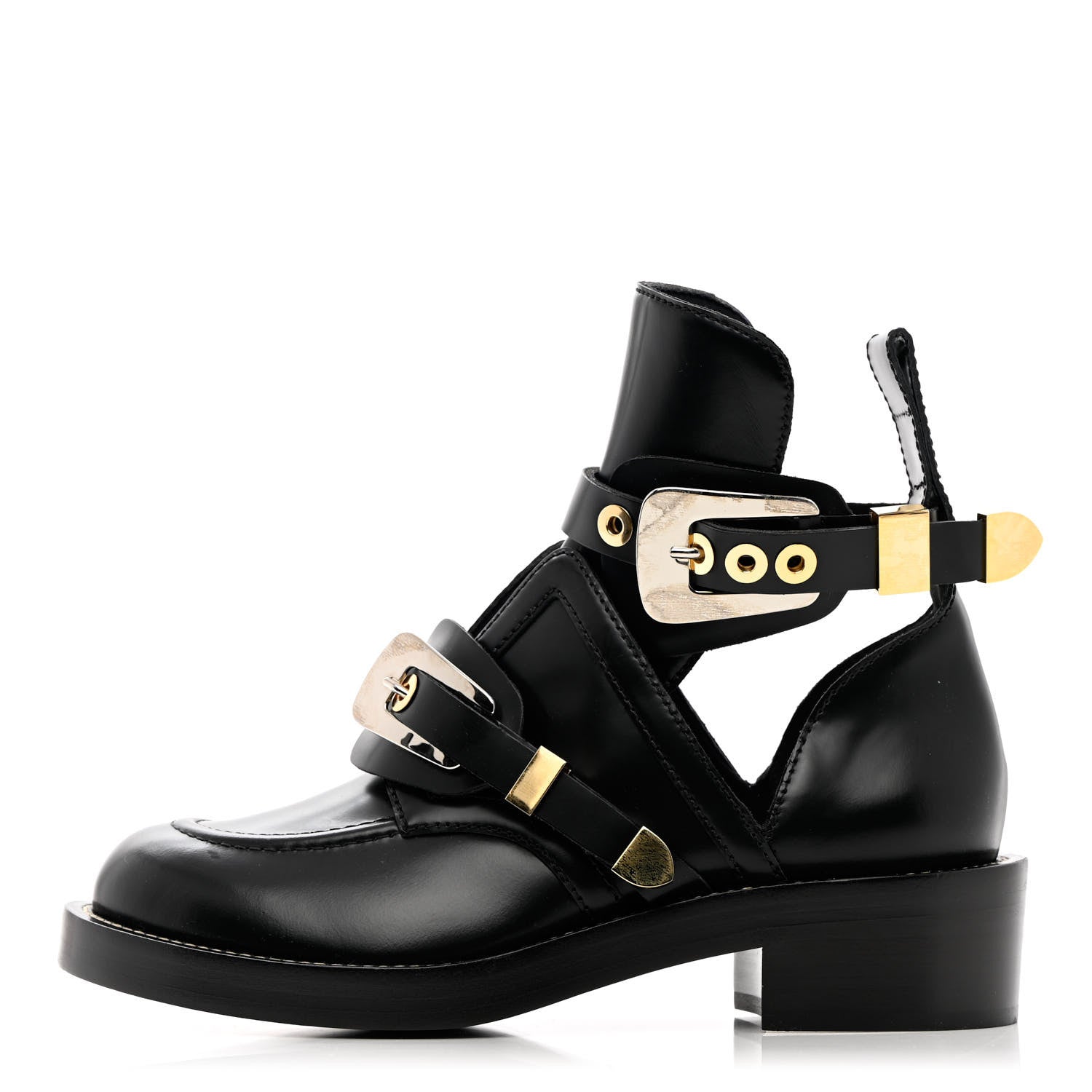 Balenciaga Brushed Calfskin Ceinture Ankle Boots 39.5 Black 1 of 13