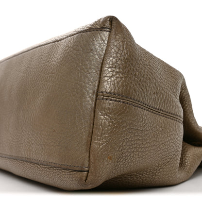 Gucci Metallic Pebbled Calfskin Medium Soho Chain Shoulder Bag Golden Beige 9 of 10