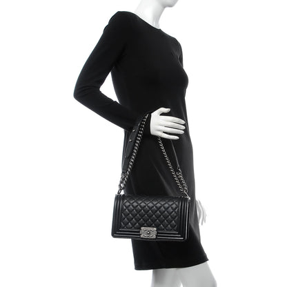 Chanel Caviar Quilted Medium Boy Flap Black 3 of 8