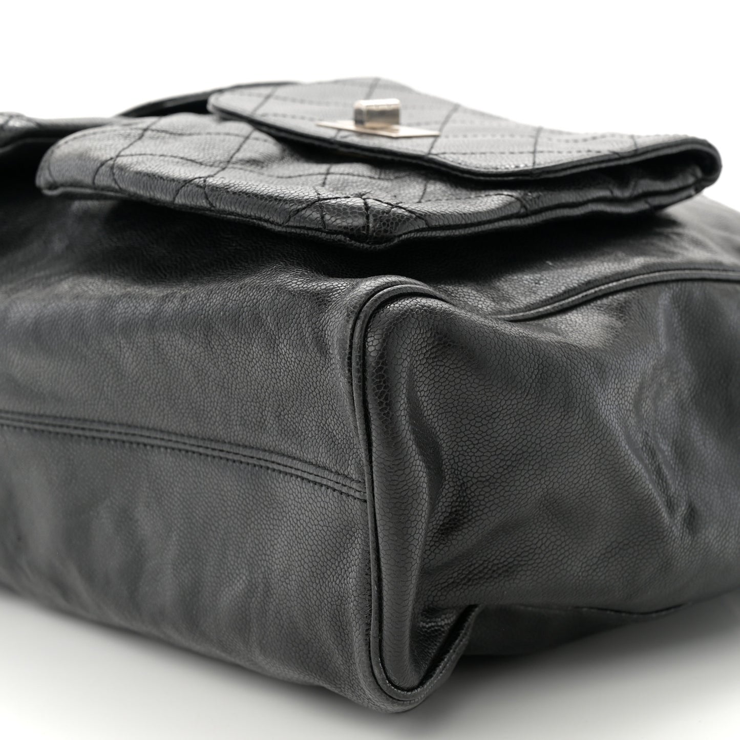 Glazed Caviar Large Pocket In The City Tote Black