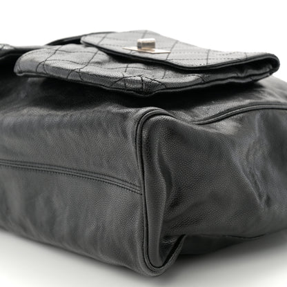 Chanel Glazed Caviar Large Pocket In The City Tote Black 10 of 11