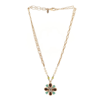 Chanel Crystal Pearl Gripoix Necklace Gold 3 of 6