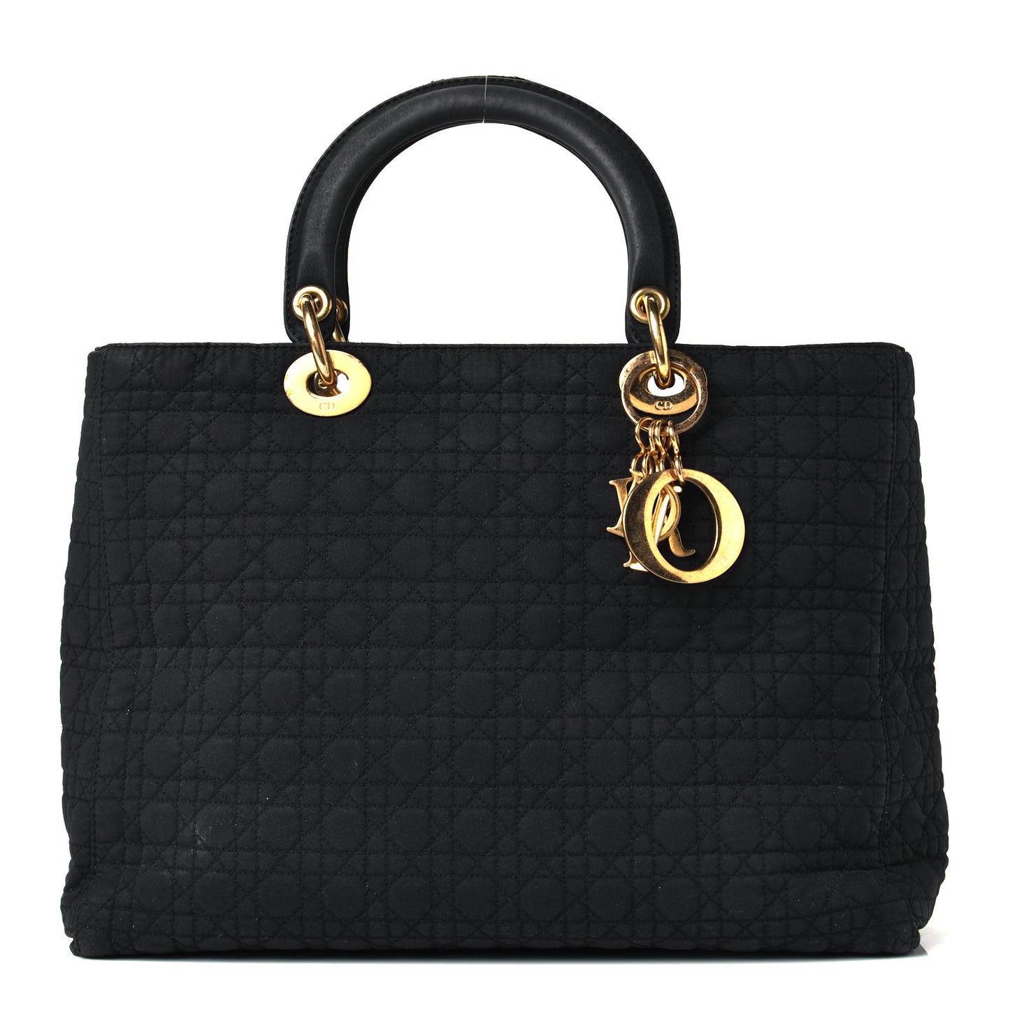 Nylon Cannage Large Lady Dior Black