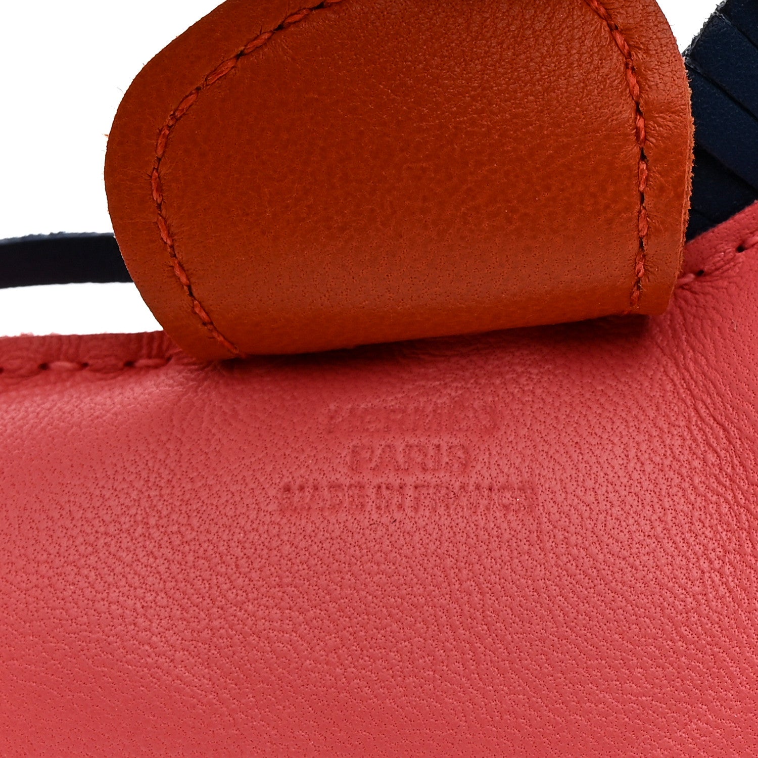 Hermes Milo Lambskin Grigri Rodeo Bag Charm MM Rose Azalee Cornaline Bleu De Malte 3 of 4